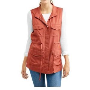 Faded Glory clay brick womens utility vest